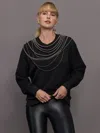 Carbon38 Pearl Sweatshirt In Black