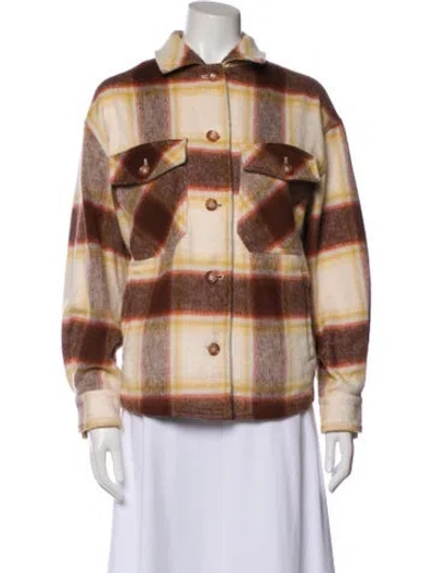 Pre-owned Carbon38 Plaid Print Jacket In Neutral