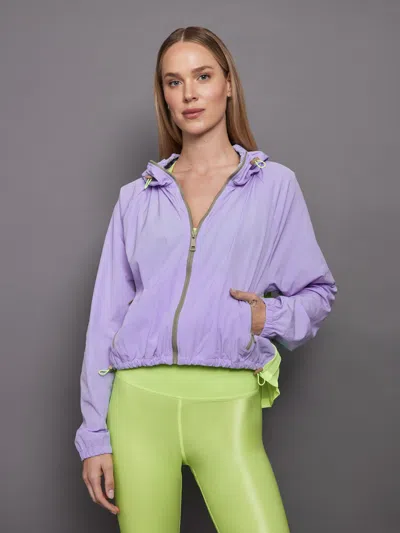 Carbon38 Pleated Back Running Jacket In Sweet Lavender,acid Lime