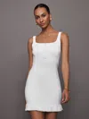 Carbon38 Pleated Hem Tennis Dress In White