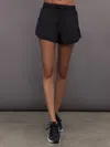 Carbon38 Pleated Running Short In Black
