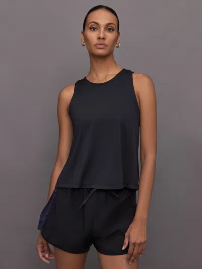 Carbon38 Pleated Running Tank In Black