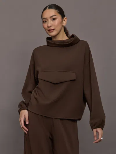 Carbon38 Pullover Sweatshirt In Scuba In Brown