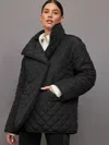 Carbon38 Quilted Car Coat- Faded Black In Faded Black