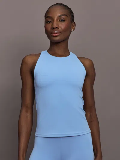 Carbon38 Racer High Neck Active Tank In Diamond Compression In Blue