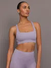 Carbon38 Racerback Bra In Ribbed Melt In Lavender Grey