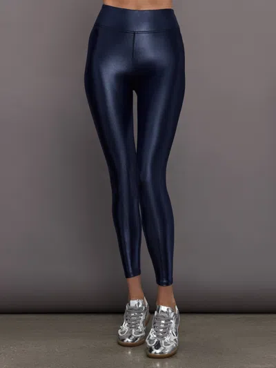Carbon38 Regular Rise 7/8 Legging In Takara Shine In Navy Blazer