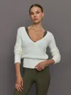 Carbon38 Reversible Boucle Sweater In Off White