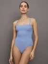 Carbon38 Ribbed Melt Bodysuit In Hydrangea