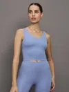 Carbon38 Ribbed Melt V-neck Tank In Hydrangea