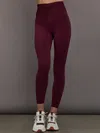 Carbon38 Ruched Mesh Legging In Melt In Burgundy