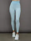 Carbon38 Ruched Mesh Legging In Melt In Sky Blue