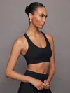 Carbon38 Scoop Racerback Bra In Melt In Black