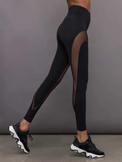 Carbon38 Sheer Spliced Legging In Melt In Black