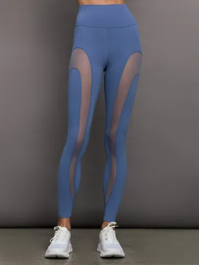 Carbon38 Sheer Spliced Legging In Melt In Blue Horizon