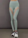 Carbon38 Sheer Spliced Legging In Melt In Green