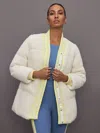 Carbon38 Sherpa Puffer Jacket In Natural Sherpa