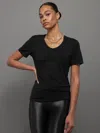 Carbon38 Short Sleeve Pocket Tee In Black