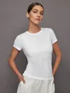 Carbon38 Short Sleeve Ruched Tee In White