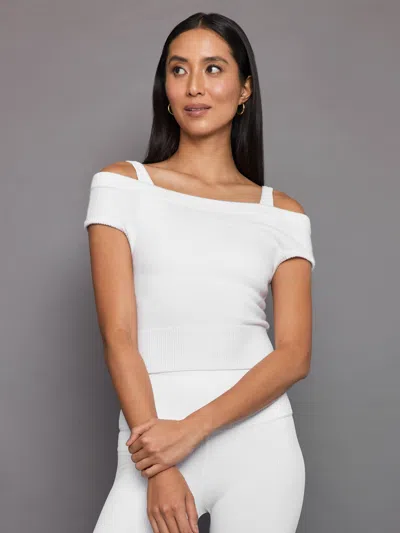 Carbon38 Short Sleeve Sweater In White