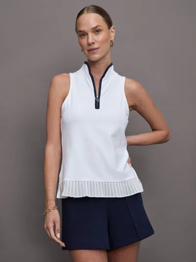 Carbon38 Sleeveless Golf Top In White