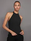 Carbon38 Sleeveless Mock Neck Top In Melt In Black