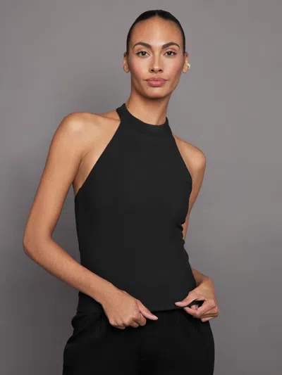 Carbon38 Sleeveless Mock Neck Top In Melt In Black