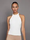 Carbon38 Sleeveless Mock Neck Top In Melt In White