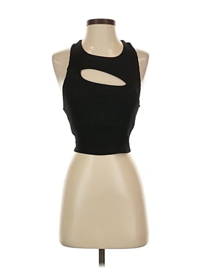 Pre-owned Carbon38 Sleeveless Top Black Halter Neckline Tops