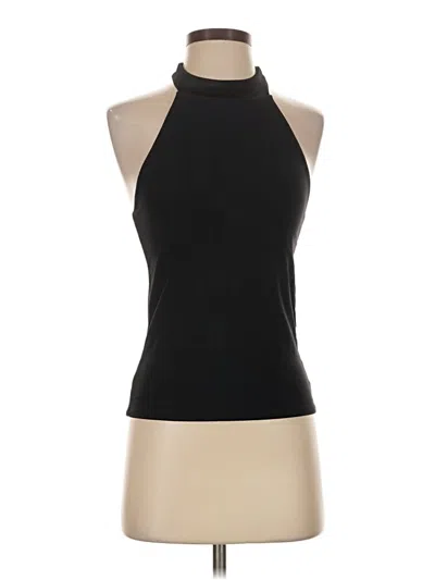 Pre-owned Carbon38 Sleeveless Top Black Halter Neckline Tops