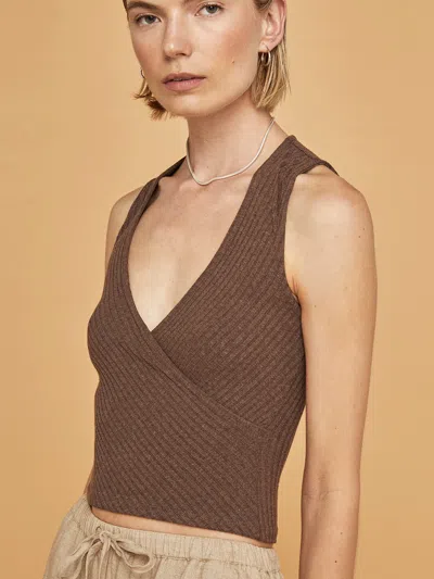 Carbon38 Sleeveless Wrap Top In Bruno