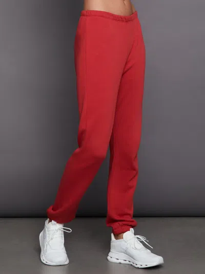 Carbon38 Slim Leg Sweatpant In Haute Red
