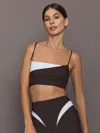 Carbon38 Spliced Colorblock Bra In Melt In Brown