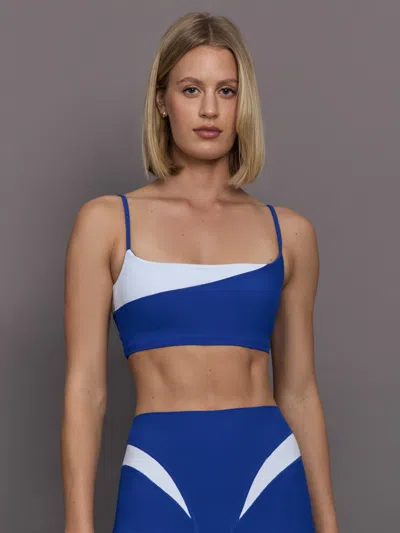 Carbon38 Spliced Colorblock Bra In Melt In Blue