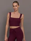 Carbon38 Square Neck Bra In Melt In Burgundy
