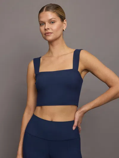 Carbon38 Square Neck Bra Top In Melt In Navy Blazer