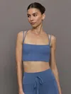 Carbon38 Strappy Bra In Melt In Blue Horizon