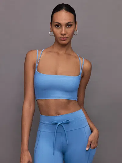 Carbon38 Strappy Bra In Melt In Coronet Blue