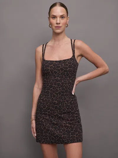 Carbon38 Strappy Dress In Melt In Leopard Print