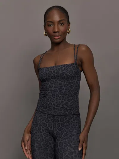 Carbon38 Strappy Tank In Melt In Charcoal Leopard