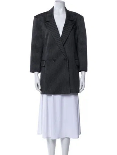 Pre-owned Carbon38 Striped Blazer In Gray