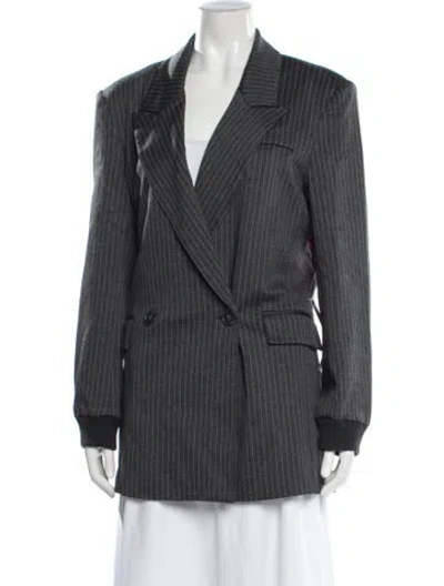 Pre-owned Carbon38 Striped Blazer In Gray