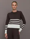 Carbon38 Striped Sweater In Animal Print