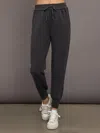 Carbon38 Sueded Fleece Logo Sweatpant In Faded Black