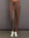 Carbon38 Sueded Fleece Logo Sweatpant In Toffee