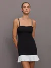 Carbon38 Sweetheart Pleated Tennis Dress In Black,white