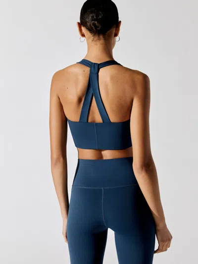 Carbon38 T Back Bra In Diamond Compression In Blue