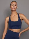 Carbon38 T Back Bra In Diamond Compression In Navy Blazer