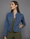 Carbon38 Tailored Denim Jacket In Medium Wash