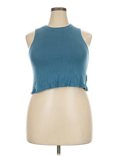 Pre-owned Carbon38 Tank Top Blue Halter Neckline Tops